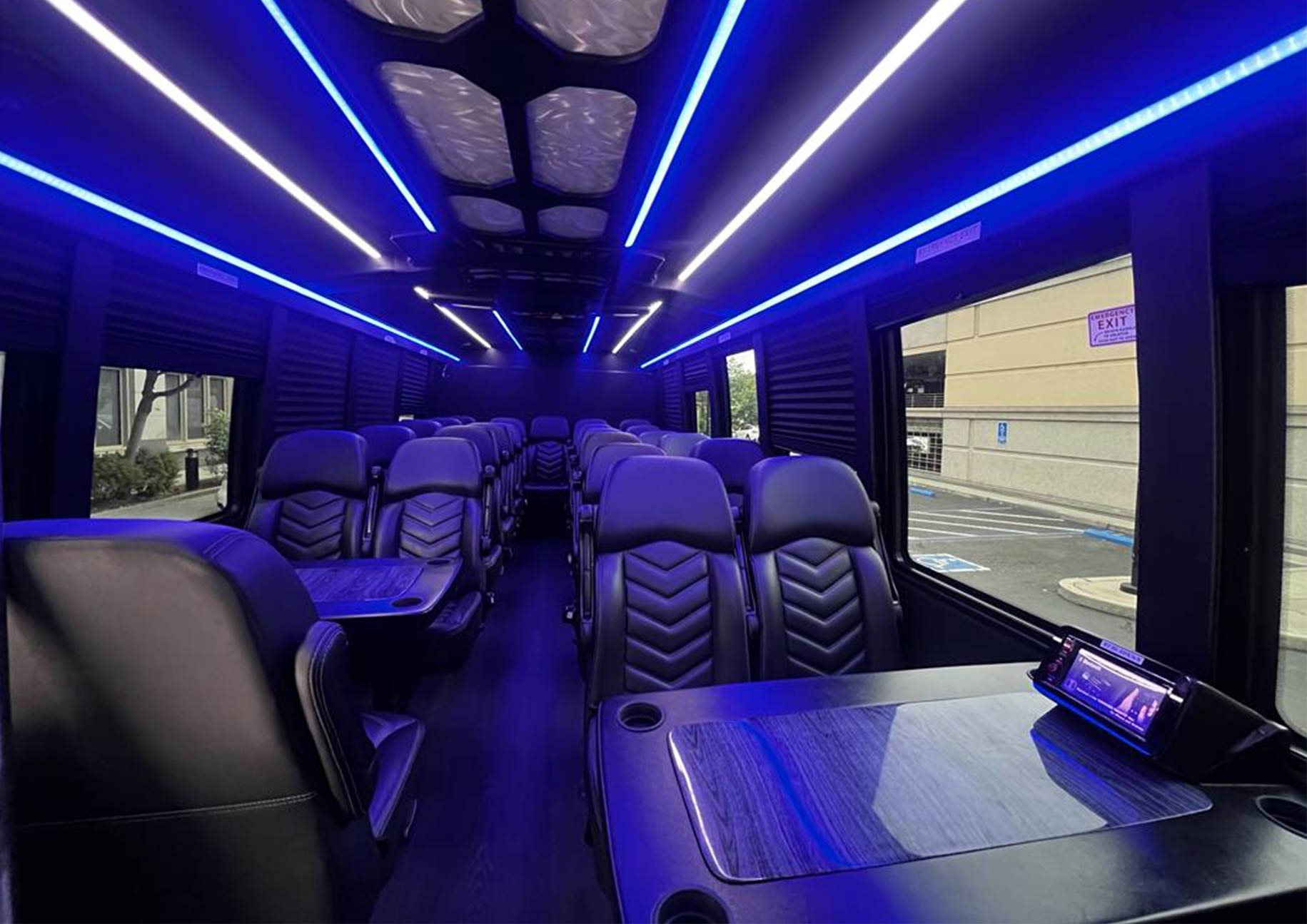 Luxury bus with color full lights